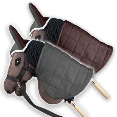 Image of SKIPPI Reversible Blanket and Fly Cover for Hobby Horse Grey Brown, Accessories, Two Tone Ears Hobbyhorse, Fits Most Horses A3 A4