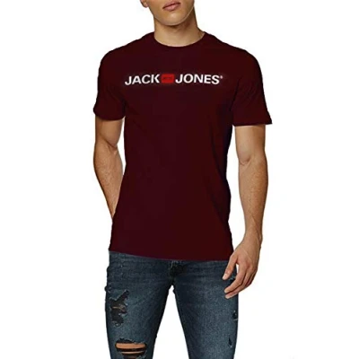 Image of JACK &amp; JONES Men&#039;s JJECORP Logo TEE SS Crew Neck, Port Royale/Reg, XS