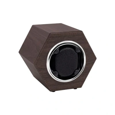Image of Mcbazel Automatic Watch Winder,PU Leather Winder Box Single for 1 Display Storage Wristwatch with Quiet Motor Auto Turner USB C Powered Wood Grain