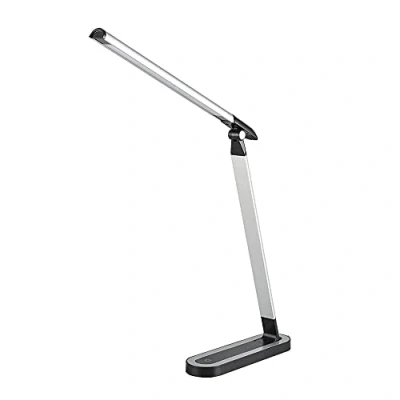 Image of Black LED Folding Desk Lamp Sleek Modern Table with Touch Control Office Study or Slimline Bedside Reading Light