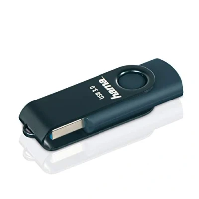 Image of Hama 182464 &quot;Rotate&quot; USB Flash Drive, 3.0, 64GB, 70Mb/s, petrol blue