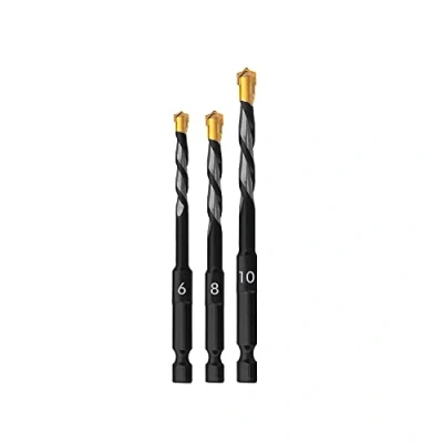 Image of Multi Construction Drill Bit Set, 3 Piece Material Bits Ø 6,8,10 mm Ultimate Professional Hex 9 Rotary and Impact Purpose Drills Sets for Block Brick Soft Tile Wood Plastic Metal