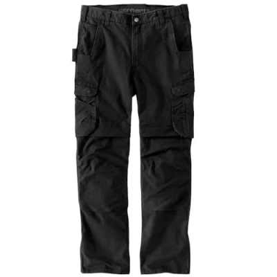 Image of Carhartt Men&#039;s Steel Rugged Flex™ Relaxed Fit Ripstop Double Front Cargo Work Pant, Black, W32/L32