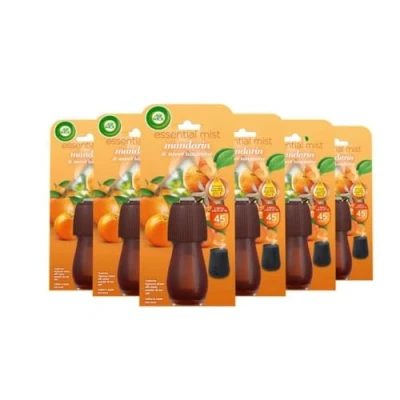Image of Air Wick Essential Mist Refills, Mandarin &amp; Sweet Orange, Pack 6 x 20ml, Natural Oils, Last up to 270 days, freshener
