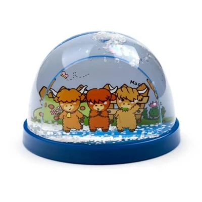 Image of Puckator Adoramals Highland Coo Cow Small Glitter Snow Storm Home Decoration Plastic Globes For Adults With Real Glass Dome Resin Beautiful Uk