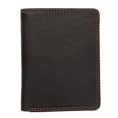 Image of VISCONTI Heritage Collection Harley Compact Bi Fold Leather Wallet RFID Blocking HT6 Chocolate