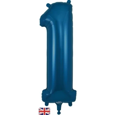 Image of 34&quot; Navy Number 1 Foil Balloon