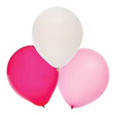Image of Baker Ross FX506 Red, Pink and White Party Balloons Pack of 30, Latex for Birthday Parties Celebrations