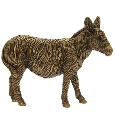 Image of Leonardo Reflections Bronzed standing long hair Donkey ornament figurine, gift boxed