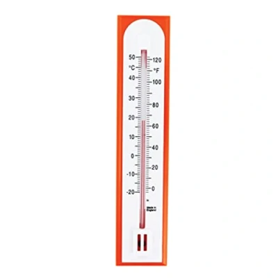 Image of Accurate Room Thermometer For Use As Temperature In The Home Office Garden or Greenhouse Easily Wall Mounted (Orange)