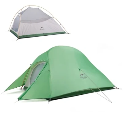 Image of Naturehike Cloud Up Free Standing 2 Person Backpacking Tent Ultralight Nylon Double Layer Camping Tents for Two (210T Polyester Light Green, Person)
