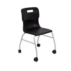 Image of Titan Move 4 Leg Chair With Castors Black T301 BK