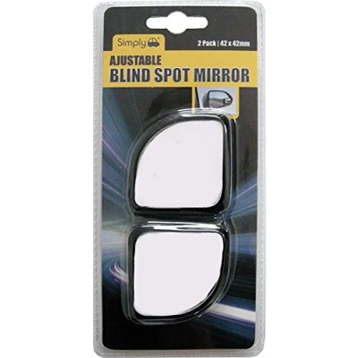 Image of Simply BS006 Rotatable Square Blind Spot Car Mirror Black PK2, 42 x 42mm, Increase Visibility When Driving, Round shape Wide angle, for All SUV Trucks Motorcycle, Easy to Fit &amp; Remove