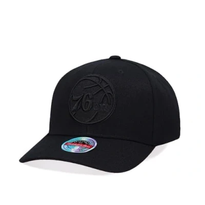 Image of Mitchell &amp; Ness Philadelphia 76ers Black On Logo Classic Red Snapback Cap, black, One Size
