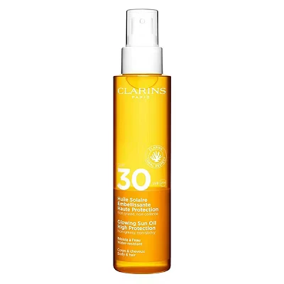 Image of Clarins Glowing Sun Oil High Protection SPF30 150ml