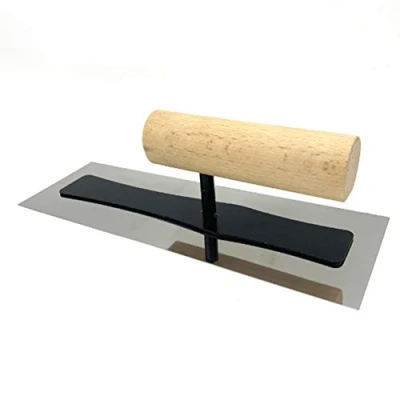 Image of Stainless Steel Plastering Trowel,2PCS Plaster Polishing Spatula Tool with Comfort Beech Handle Used for Masonry Bricklayer Concrete Construction Hand Tools
