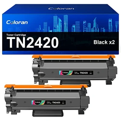 Image of Coloran TN2420 TN 2410 Toner Cartridges Replacement for Brother TN2410 2420 Compatible with DCP L2530DW L2510D MFC L2710DW HL L2350DW L2310D L2370DN L2375DW (2 BLACK)