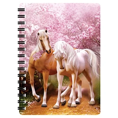 Image of 3D LiveLife Jotter Spring Love from Deluxebase. Lenticular Horse A6 Spiral Notebook with Plain Recycled Paper Pages. Artwork Licensed Renowned Artist Carol Cavalaris