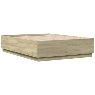 Image of vidaXL Bed Frame without Mattress Sonoma Oak 135x190 cm Double