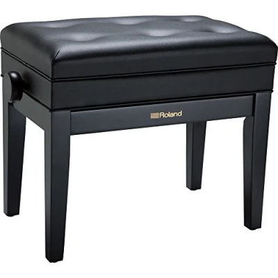 Image of Roland Piano Bench In Satin Black with Cushioned Vinyl Seat Rpb 400Bk