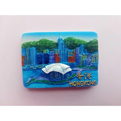 Image of 3D Hongkong China Souvenir Fridge magnet Sticker, Home &amp; Kitchen Decoration refrigerator