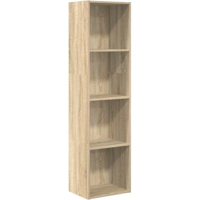 Image of vidaXL Bookcase Storage Rack Cabinet 40x30x152 cm Sonoma Oak Engineered Wood Bookshelf for Living Room, Bedroom, Hallway Freestanding Modern Design