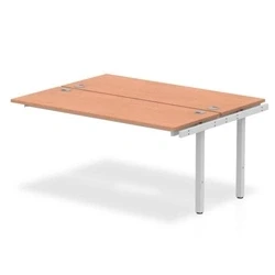 Image of Impulse Bench B2B Ext Kit 1600 Silver Frame Office Desk Beech
