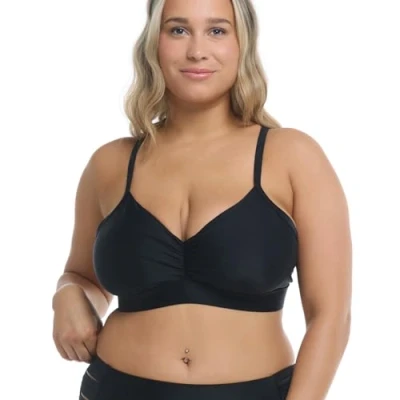 Image of Body Glove Women&#039;s Drew Bikini Top Swimsuit with Adjustable Tie Back, Black, DD