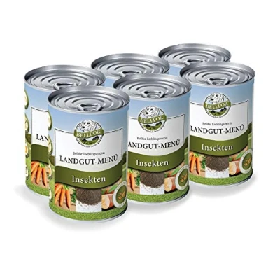 Image of Bellfor Landgut Menu Estate Premium Quality Healthy Balanced Hypoallergenic High Protein Wet Dog Food with Fresh Insects Meat and Natural Ingredients Grain Free 6x400 g