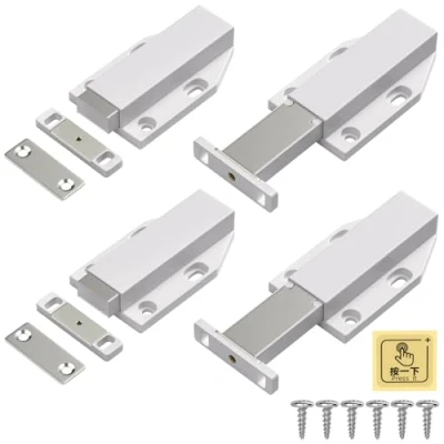 Image of Push to Open Door Catches Jiayi 4 Pack Cabinet Magnetic Cupboard Latch Release Magnet Kitchen Drawer Closer Opener for RV Damper Large Wardrobe Closure
