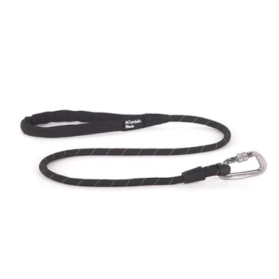 Image of Mountain Paws Rope Karabiner Dog Lead Reflective With Padded Neoprene Handle, 1.2 Metres