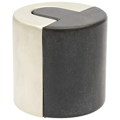 Image of WAGNER Doorstop Opera Big Ø 40 x mm, Design Buffer Made of die cast zinc with Stainless Steel Look + Soft Thermostatic Rubber, to be Screwed on Floors, mounting Material Included 15506811
