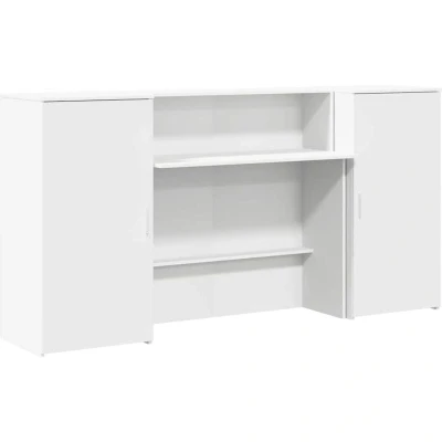 Image of vidaXL Reception Desk White 200x50x103.5 cm Engineered Wood