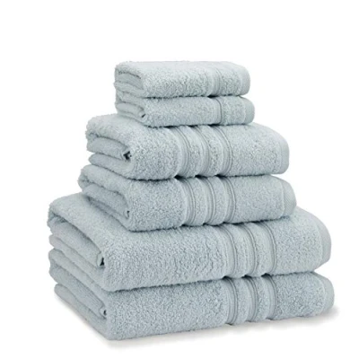 Image of Catherine Lansfield Zero Twist Soft &amp; Absorbent Cotton 6 Piece Towel Set Duck Egg Blue