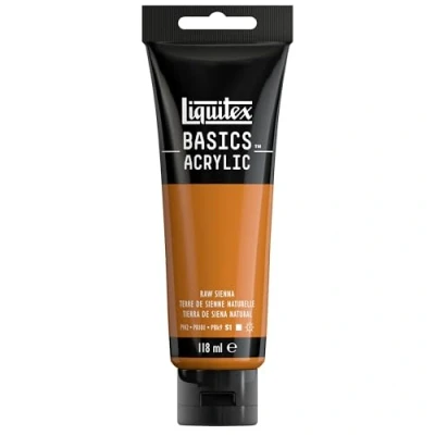 Image of LIQUITEX 8870027 Basics Acrylic Paint, Raw Sienna, 118 ml Tube
