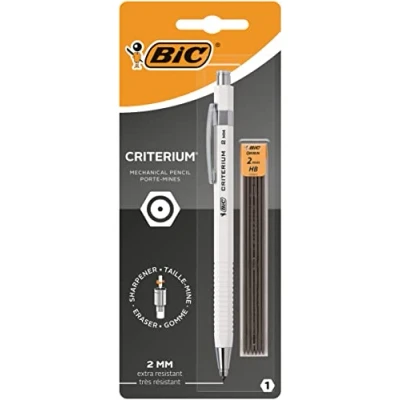 Image of BIC Criterium 2mm Lead Mechanical Pencil Assorted (Pack of 1, Plus 6 Leads),Black