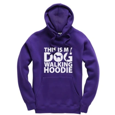 Image of Taylor Brown This is my dog walking Hoodie cute fun trending puppy Jumper Unisex Funny Adults Purple