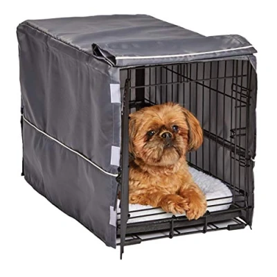 Image of New World Dog Crate Cover, Privacy Cover Fits Crates, Machine Wash and Dry; Light Gray Designer Pattern; BCVR 22GY