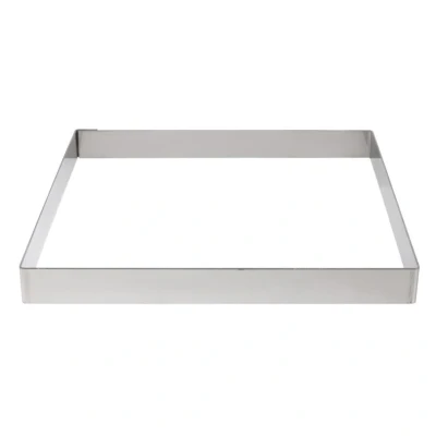 Image of De Buyer 3905.20 Stainless Steel Square Rings, 2 cm High, 20 Diameter