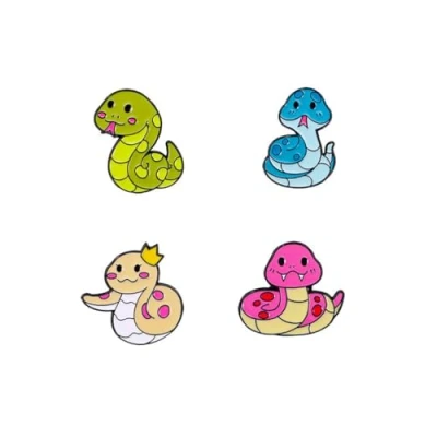 Image of lihonzhiCute Snake Enamel Pins Cartoon Animal Lapel Pin Badges for Dress Clothes Decorate Fashion Backpacks Bags Hat Metal Jewelry Gift Women Girls Kids