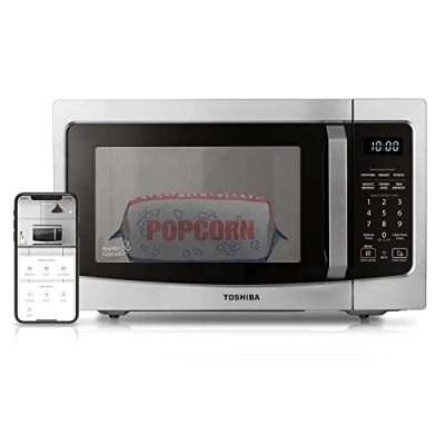 Image of Toshiba ML EM34P(SS) Smart Countertop Microwave Oven Compatible with Alexa, Humidity Sensor and Sound on/Off Function, 1100W, 1.3 Cu. ft, Stainless Steel