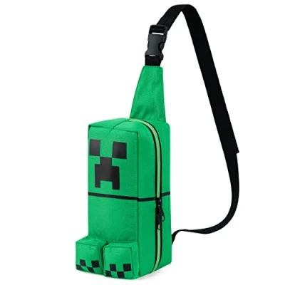 Image of Minecraft Boys Crossbody Bag with Adjustable Strap Gamer Gifts (Green)