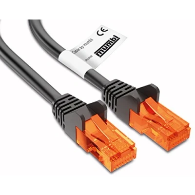 Image of mumbi Ethernet LAN Network Cable Black 1000cm