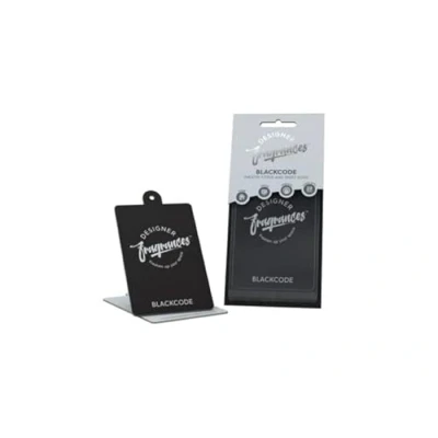 Image of The Urban Company Designer Fragrances Black Code 2D Card Air Freshener &amp; Sanitiser, Use in Cars, At Home, On Furniture Shoes Deodorizes Neutralises Smells