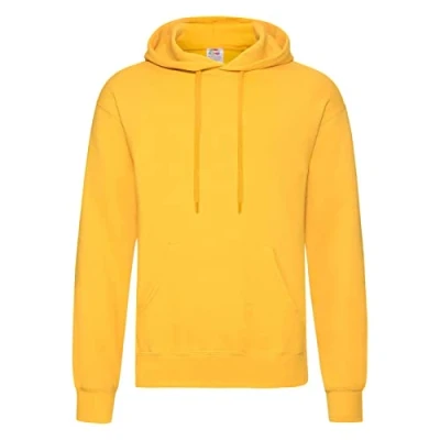 Image of Fruit of the Loom Men&#039;s Classic Hooded Sweatshirt, Sunflower, Large