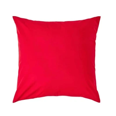 Image of HOMESCAPES Red Pure Egyptian Cotton Euro Size Pillowcase 80 x cm 200 TC 400 Thread Count Percale Equivalent Large Square Pillow Case with Zip