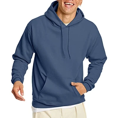 Image of Hanes EcoSmart Hoodie, Midweight Fleece, Pullover Hooded Sweatshirt for Men, Light Blue, 3XL
