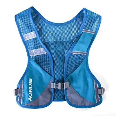 Image of Reflective Hydration Pack Backpack Running Vest Marathon Runner Rucksack Cycling for Men &amp; Women (Blue)