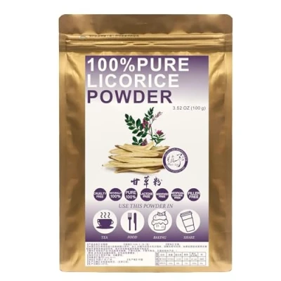 Image of Plant Gift 100% Pure Licorice Powder 甘草粉 Natural Taro Powder, Great Flavor for Drinks, Smoothie, Yogurt, Baking, Cookies, Cakes and Beverages, Non GMO No Filler, additives 100G/3.25oz