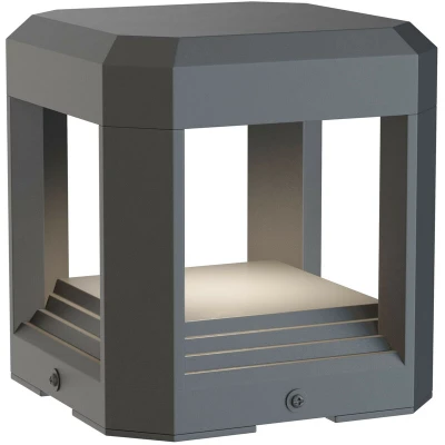 Image of Outdoor Royal Mile Integrated LED Grey Pedestal Landscape Light IP65